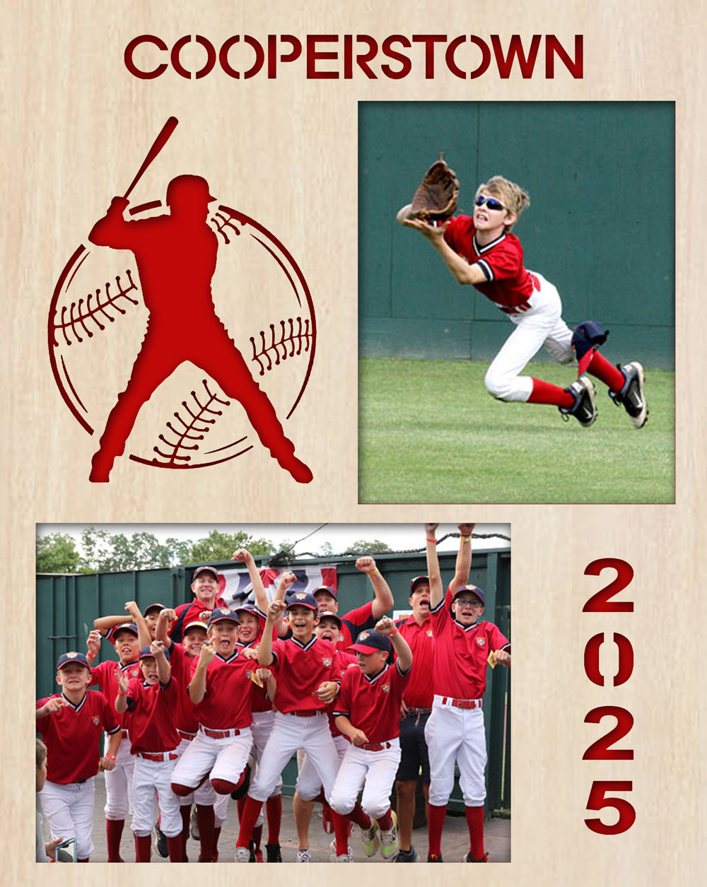 Cooperstown Wood Art with 2 Photos